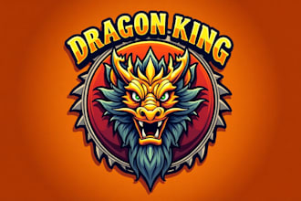 make a high quality king dragon head mascot logo design  in 12 hours