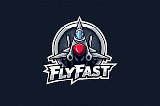 design an awesome fighter aircraft mascot logo in very short time