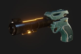 model 3d sci fi gun design,shotgun gun model, weapon for uefn project ,blender