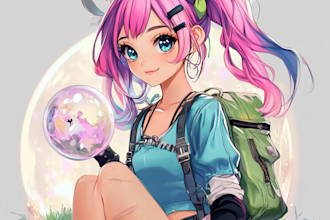 draw fantasy, anime, game, dnd character illustration
