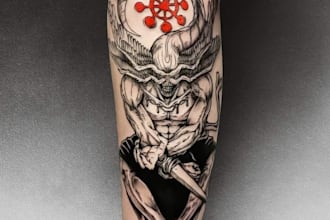 draw anime, manga, japanese theme for your tattoo with color
