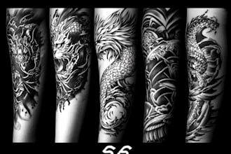 professionally design your sleeve tattoo , chest tattoo
