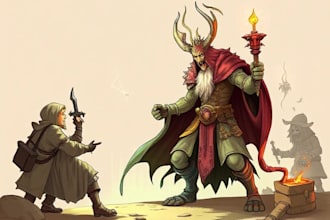 draw a dnd art party character, fantasy, monster, scifi