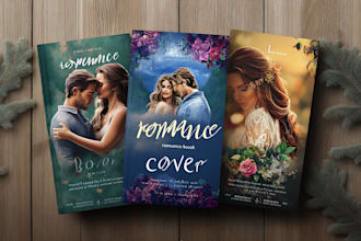 design illustrated romance book cover design for amazon kdp