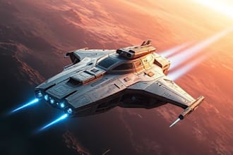 create scifi vehicle design and spaceship concept art