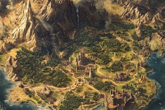 create a high quality high detail fantasy map for dnd