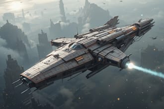 create a sci fi spaceship art