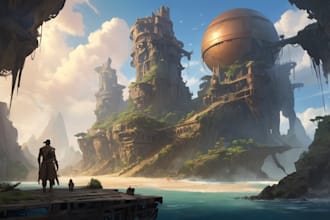 create environment concept art and background