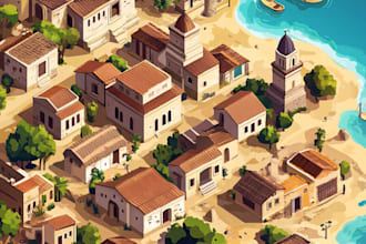 create 2d isometric illustration or map