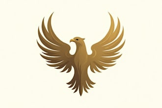 design an awesome elegant eagle wings minimalist logo with express delivery