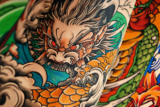 create tattoo japanese old school design