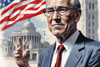 draw digital political editorial cartoon for social media