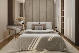 do interior design rendering, airbnb livingroom bedroom 3d interior ikea design
