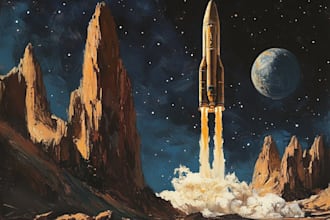 paint original space scenes, any science fiction, spaceships