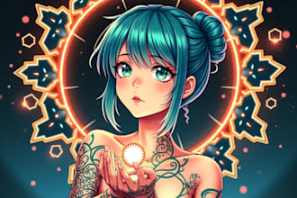 make custom tattoo anime into geometric design for you