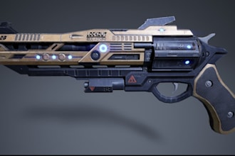 model 3d sci fi gun modeling, baseball bat,3d weapons from swords to gun, game