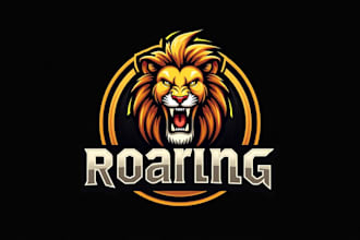 do roaring lion mascot logo design