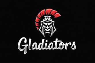 do gladiator head mascot logo design