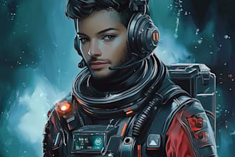 create a sci fi character or sci fi character illustration