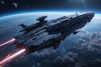 illustrate a spaceship or vehicle design for you