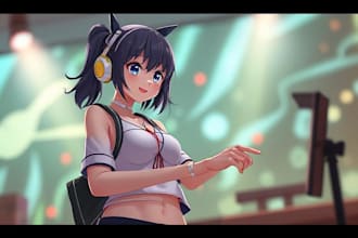 design and rigging, vtuber model anime style in live2d