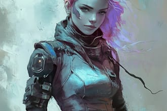 paint a fantasy or sci fi character and sci fi art
