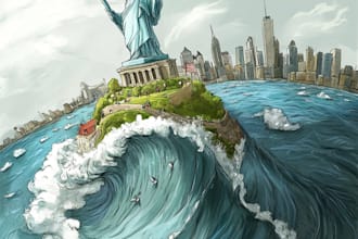 draw unique quality political cartoon art for you
