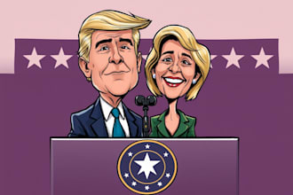 create a political and editorial cartoon