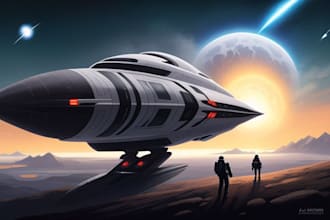 design spaceship, sci fi illustration and sci fi art