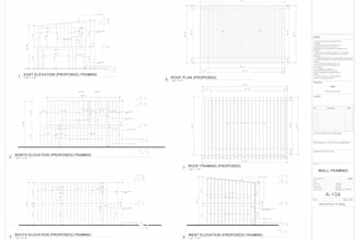 draw architectural floor plans, elevation, section, roof, site plans city permit