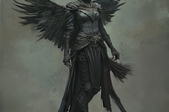 design cyberpunk and fantasy character splash art