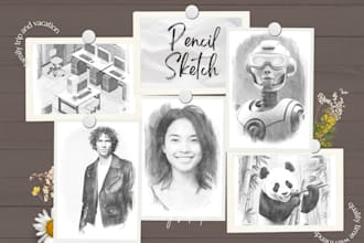 create a stunning pencil sketch of your photo within 24 hours
