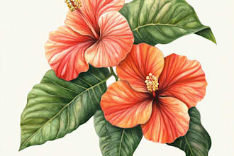create vector botanical illustrations of plants and flowers