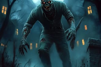 create a fantasy horror character art and horror art