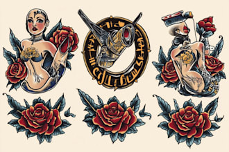 do traditional or old school tattoo designs for you