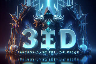 draw medieval, fantasy, rpg gaming logo design illustration