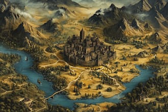 draw a custom map for fantasy, scifi, book