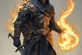 draw a oc character and dnd character illustration