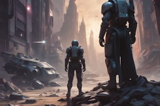 crate a sci fi illustration and sci fi art