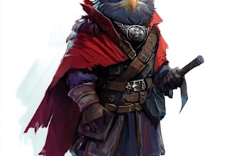 create dnd character art and dnd party illustration