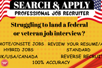 search and apply reverse recruit for federal and veteran job
