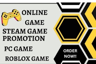 steam game promotion, roblox game promotion, steam game marketing, roblox game