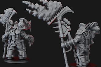 do detailed 3d miniatures dnd badge warhammer 40k, boardgame miniature stl file