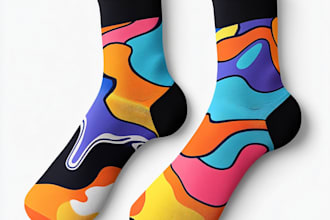 create custom socks mockup design with unlimited revision