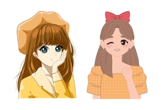 draw cute chibi character, kawaii, anime logo for fanart, vtuber, business brand