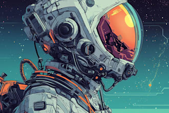 make sci fi illustration, sci fi art, sci fi, game character