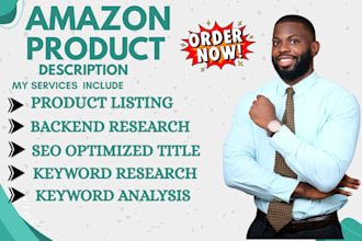 write SEO amazon and etsy listing, product description, fba product,title,tags