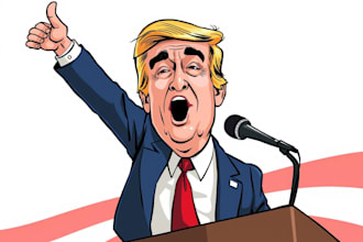 illustrate political cartoon and caricature