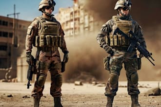 do military character design or military themed illustration