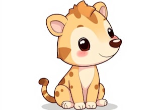 draw cute vector animal cartoon character for book, poster, sticker